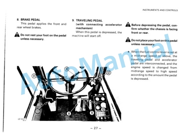 Alternative view of Komatsu PW100-3 Hydraulic Excavator Operation and Maintenance Manual SEAM020D0305