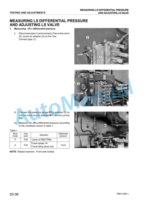 Komatsu PW110R-1 Wheeled Excavator Shop Manual WEBM000802 3 Komatsu PW110R-1 Wheeled Excavator Shop Manual WEBM000802 - Image 3