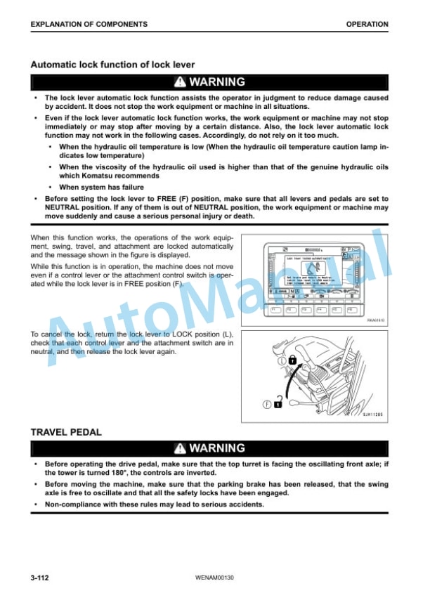 Komatsu PW118MR-11 Wheeled Excavator Operation and Maintenance Manual WENAM00130 3 Komatsu PW118MR-11 Wheeled Excavator Operation and Maintenance Manual WENAM00130 - Image 3
