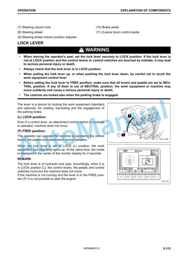 Komatsu PW118MR-11 Wheeled Excavator Operation and Maintenance Manual WENAM00131 3 Komatsu PW118MR-11 Wheeled Excavator Operation and Maintenance Manual WENAM00131 - Image 3