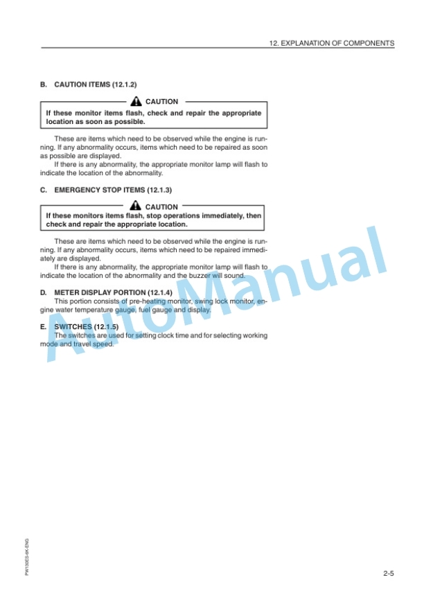 Komatsu PW130ES-6K Hydraulic Excavator Operation and Maintenance Manual UEAM000900 2 Komatsu PW130ES-6K Hydraulic Excavator Operation and Maintenance Manual UEAM000900-2
