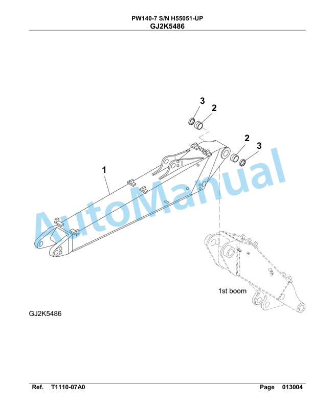 Komatsu PW140-7 Hydraulic Excavator Parts Manual SAA4D1CH 4 Komatsu PW140-7 Hydraulic Excavator Parts Manual SAA4D1CH-4