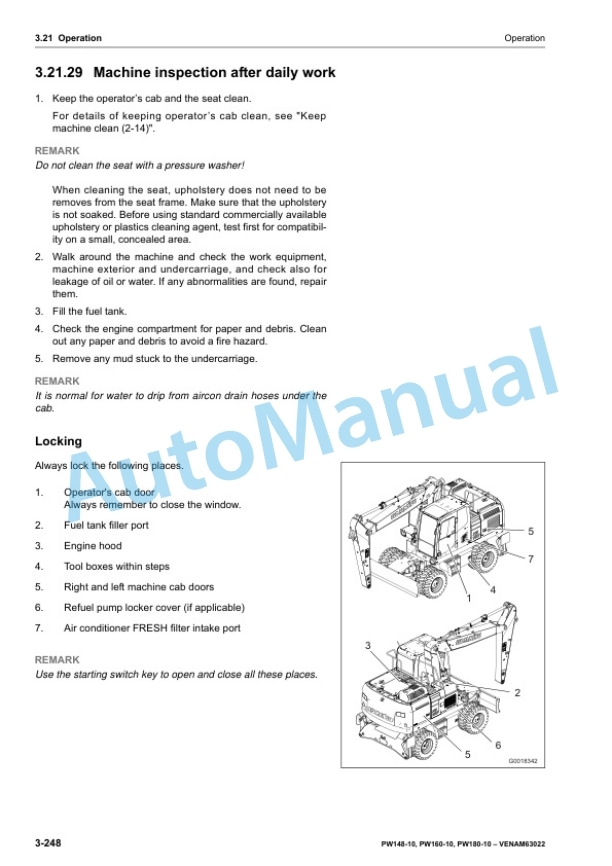 Komatsu PW148-10, PW160-10, PW180-10 Wheeled Excavator Operation and Maintenance Manual VENAM63022 4 Komatsu PW148-10, PW160-10, PW180-10 Wheeled Excavator Operation and Maintenance Manual VENAM63022 - Image 4