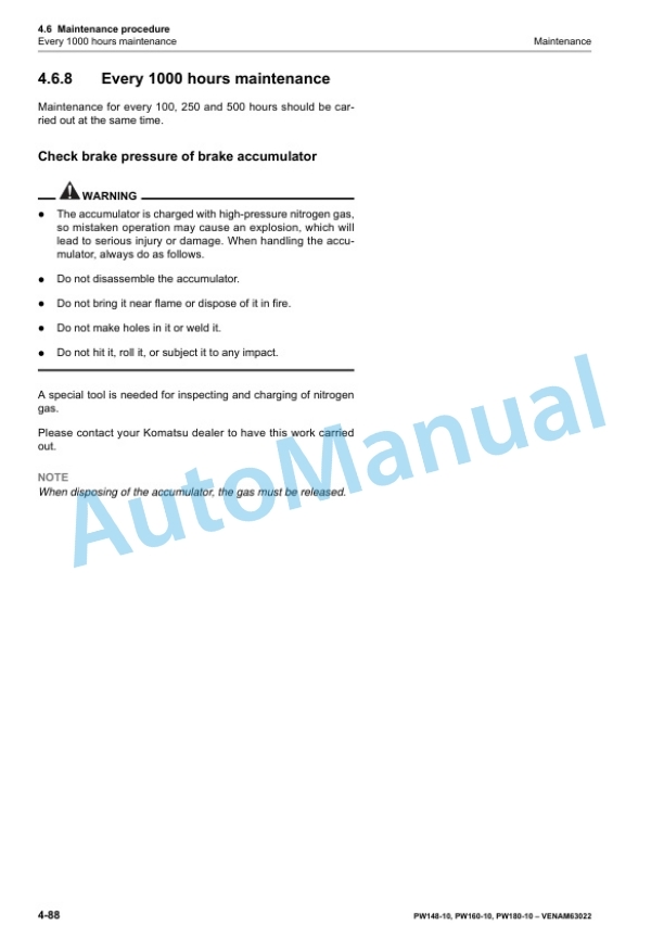 Komatsu PW148-10, PW160-10, PW180-10 Wheeled Excavator Operation and Maintenance Manual VENAM63022 5 Komatsu PW148-10, PW160-10, PW180-10 Wheeled Excavator Operation and Maintenance Manual VENAM63022 - Image 5