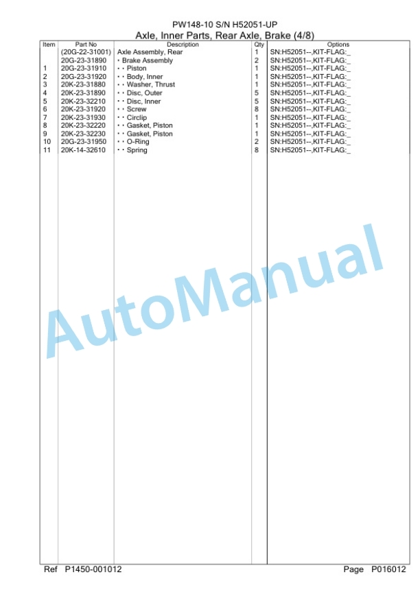 Komatsu PW148-10 Wheeled Excavator Parts Manual PC0000766H 4 Komatsu PW148-10 Wheeled Excavator Parts Manual PC0000766H-4