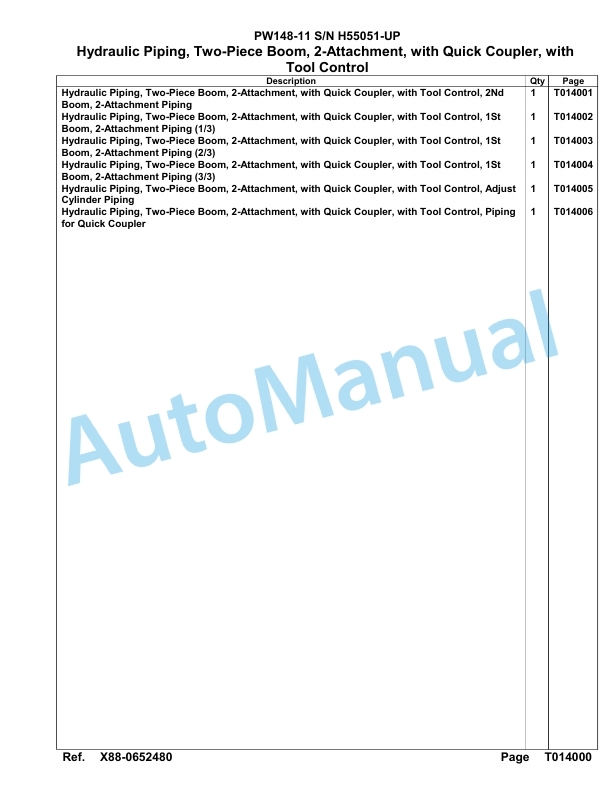 Komatsu PW148-11 Hydraulic Excavator Parts Manual PW00005H 5 Komatsu PW148-11 Hydraulic Excavator Parts Manual PW00005H-5