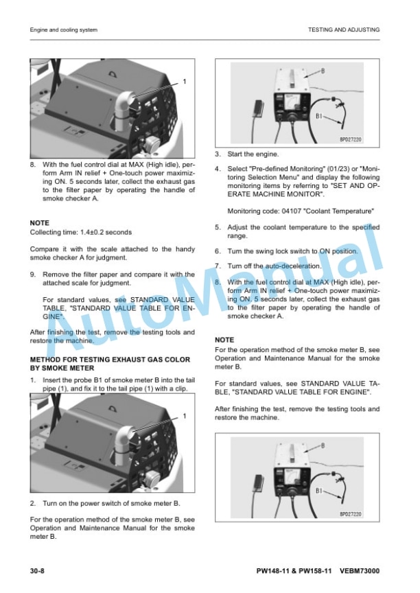 Komatsu PW148-11, PW158-11 Wheeled Excavator Shop Manual VENBM73000 4 Komatsu PW148-11, PW158-11 Wheeled Excavator Shop Manual VENBM73000 - Image 4