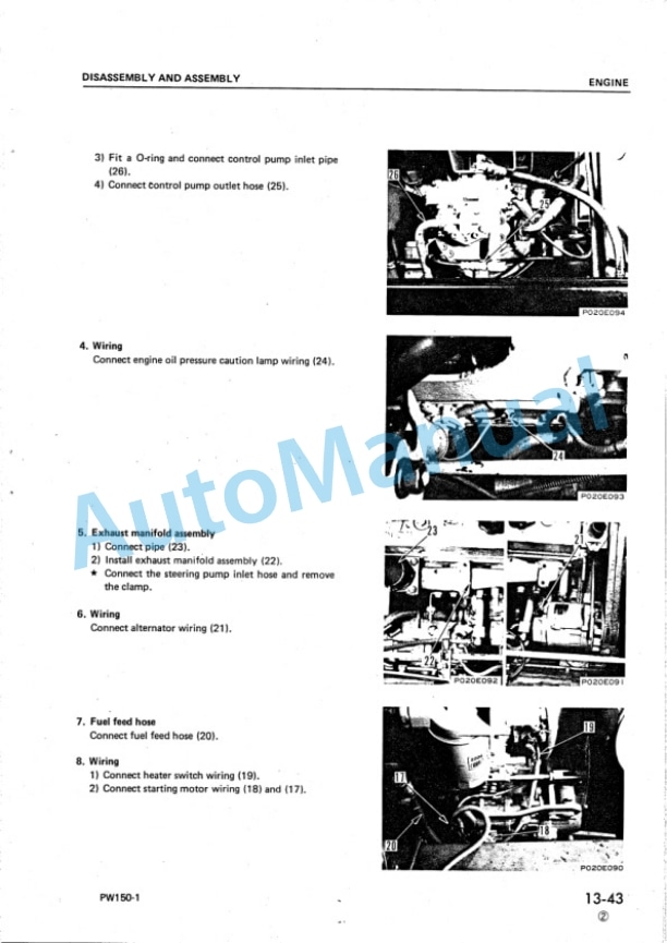 Alternative view of Komatsu PW150-1 Wheeled Excavator Shop Manual SEBM020E0104
