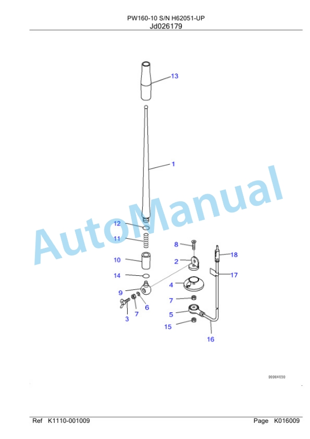 Komatsu PW160-10 Wheeled Excavator Parts Manual PW00001H 3 Komatsu PW160-10 Wheeled Excavator Parts Manual PW00001H-3