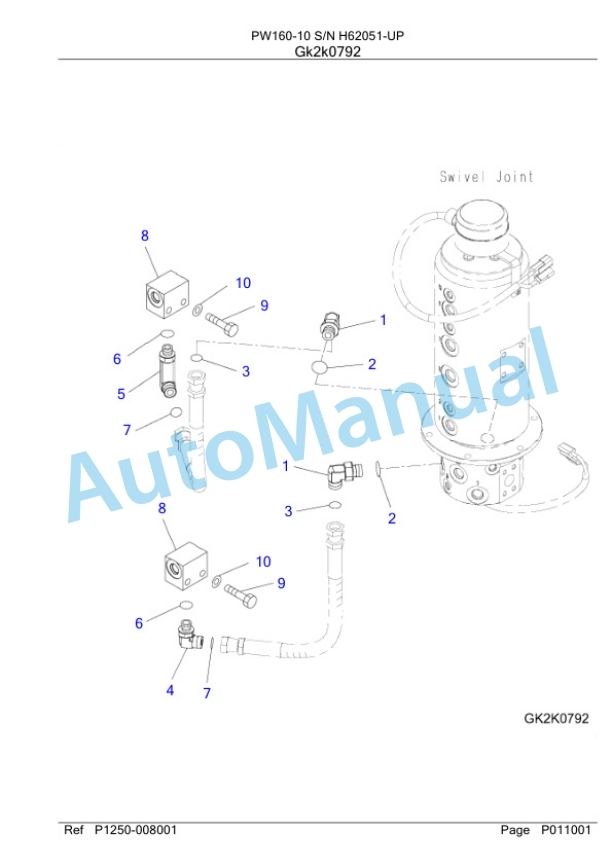 Komatsu PW160-10 Wheeled Excavator Parts Manual PW00001H 4 Komatsu PW160-10 Wheeled Excavator Parts Manual PW00001H-4