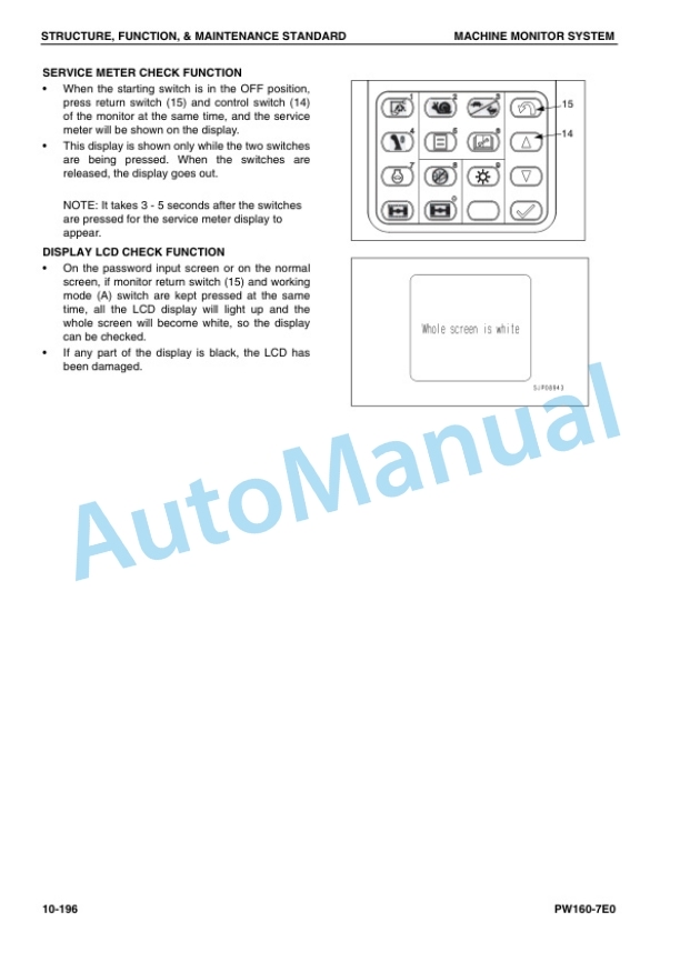 Alternative view of Komatsu PW160-7E0 Wheel Excavator Shop Manual VEBM395100