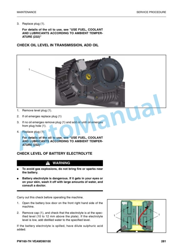Komatsu PW160-7H Wheeled Excavator Operation and Maintenance Manual VEAM390100 5 Komatsu PW160-7H Wheeled Excavator Operation and Maintenance Manual VEAM390100 - Image 5