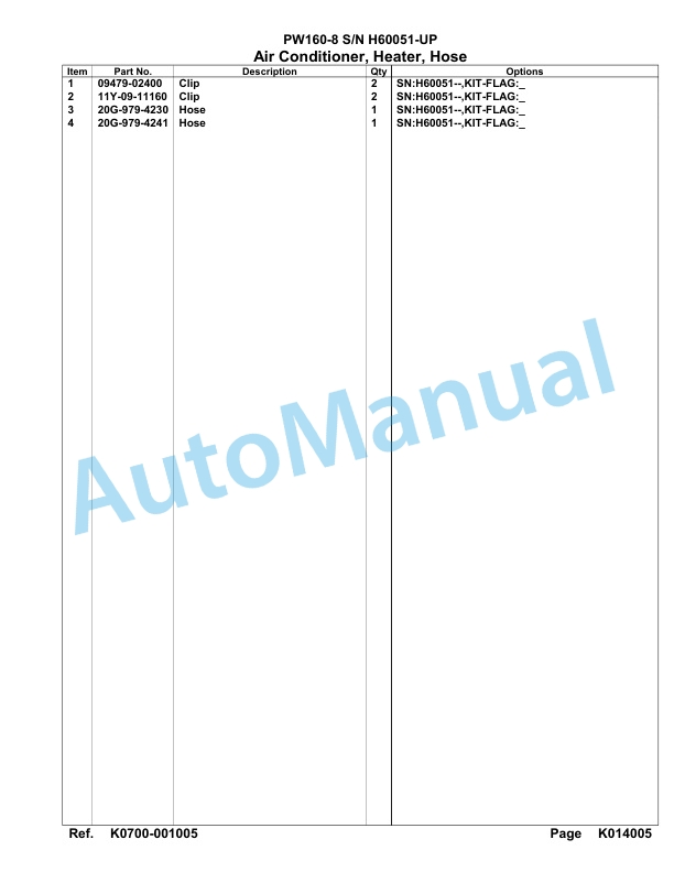 Komatsu PW160-8 Hydraulic Excavator Parts Manual SAA4D1CH 3 Komatsu PW160-8 Hydraulic Excavator Parts Manual SAA4D1CH-3