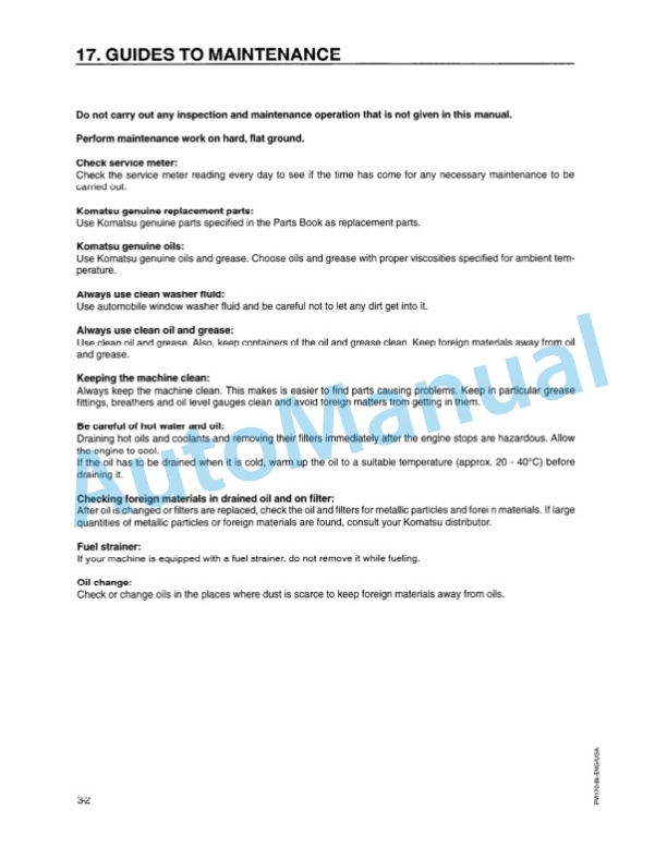 Komatsu PW170ES-6 Wheel Excavator Operation and Maintenance Manual EEAM010501 4 Komatsu PW170ES-6 Wheel Excavator Operation and Maintenance Manual EEAM010501 - Image 4