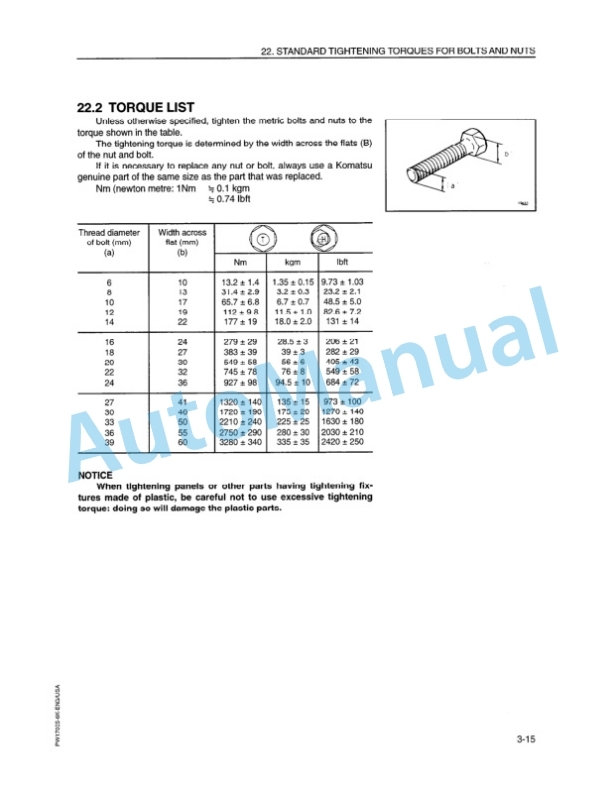 Komatsu PW170ES-6 Wheel Excavator Operation and Maintenance Manual UEAM000701 4 Komatsu PW170ES-6 Wheel Excavator Operation and Maintenance Manual UEAM000701 - Image 4