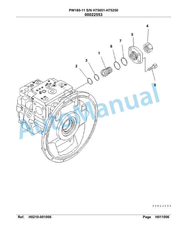 Komatsu PW180-11 Hydraulic Excavator Parts Manual PW00003H 2 Komatsu PW180-11 Hydraulic Excavator Parts Manual PW00003H-2