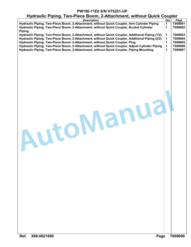 Komatsu PW180-11E0 Hydraulic Excavator Parts Manual PW00009H 5 Komatsu PW180-11E0 Hydraulic Excavator Parts Manual PW00009H-5