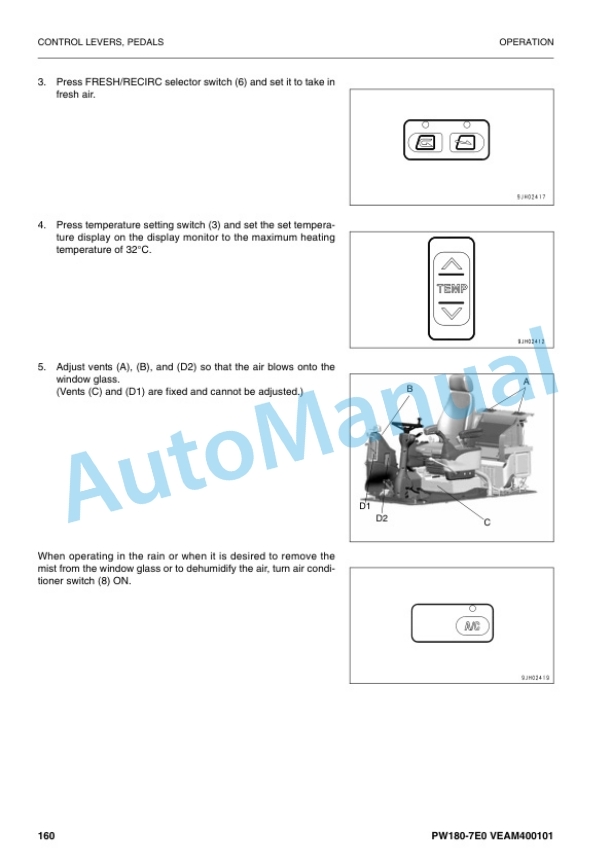 Komatsu PW180-7E0 Wheeled Excavator Operation and Maintenance Manual VEAM400101 3 Komatsu PW180-7E0 Wheeled Excavator Operation and Maintenance Manual VEAM400101 - Image 3