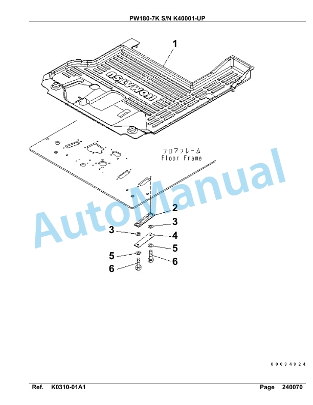Komatsu PW180-7K Hydraulic Excavator Parts Manual SAA6D1EU 2 Komatsu PW180-7K Hydraulic Excavator Parts Manual SAA6D1EU-2