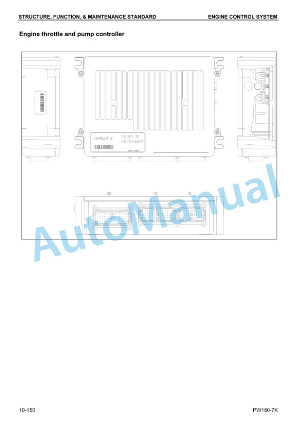 Alternative view of Komatsu PW180-7K Wheeled Excavator Shop Manual UEBM002701