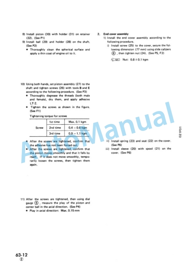 Komatsu PW20-1, PW30-1 Wheeled Excavator Shop Manual SEBM021F0102 5 Komatsu PW20-1, PW30-1 Wheeled Excavator Shop Manual SEBM021F0102-5