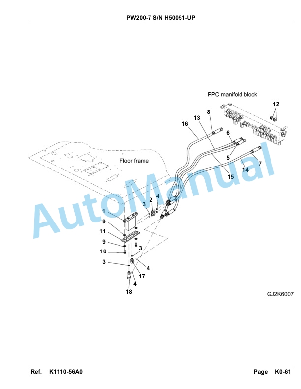 Komatsu PW200-7 Hydraulic Excavator Parts Manual H50051-UP 3 Komatsu PW200-7 Hydraulic Excavator Parts Manual H50051-UP-3