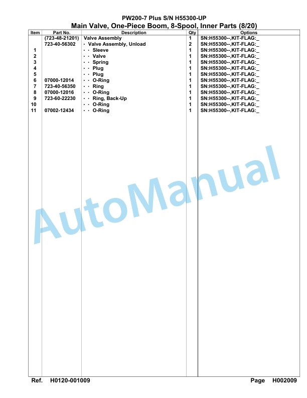 Komatsu PW200-7 Plus Hydraulic Excavator Parts Manual H55300-UP 2 Komatsu PW200-7 Plus Hydraulic Excavator Parts Manual H55300-UP-2