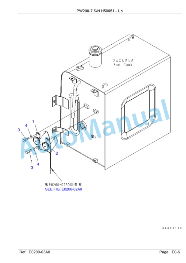 Komatsu PW200-7 Wheeled Excavator Parts Manual H50051 2 Komatsu PW200-7 Wheeled Excavator Parts Manual H50051-2