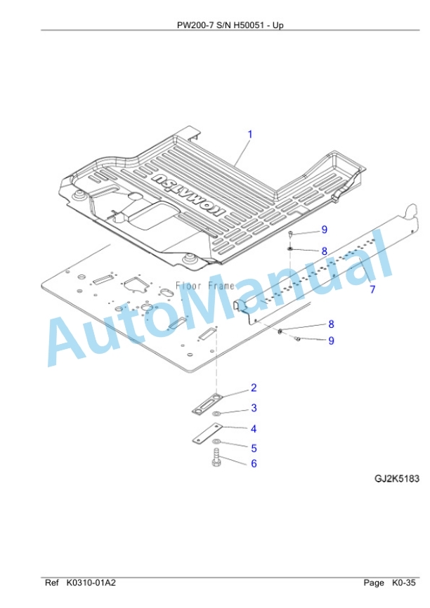 Komatsu PW200-7 Wheeled Excavator Parts Manual H50051 3 Komatsu PW200-7 Wheeled Excavator Parts Manual H50051-3
