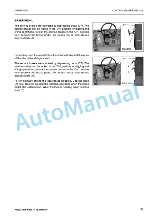 Komatsu PW200-7H, PW220-7H Wheeled Excavator Operation and Maintenance Manual VEAM370101 3 Komatsu PW200-7H, PW220-7H Wheeled Excavator Operation and Maintenance Manual VEAM370101 - Image 3