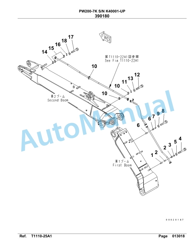 Komatsu PW200-7K Hydraulic Excavator Parts Manual SAA6D1AU 4 Komatsu PW200-7K Hydraulic Excavator Parts Manual SAA6D1AU-4