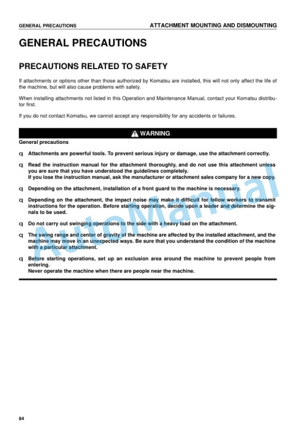 Komatsu PW220-7K Wheel Excavator Operation and Maintenance Manual UEAM003500 5 Komatsu PW220-7K Wheel Excavator Operation and Maintenance Manual UEAM003500 - Image 5