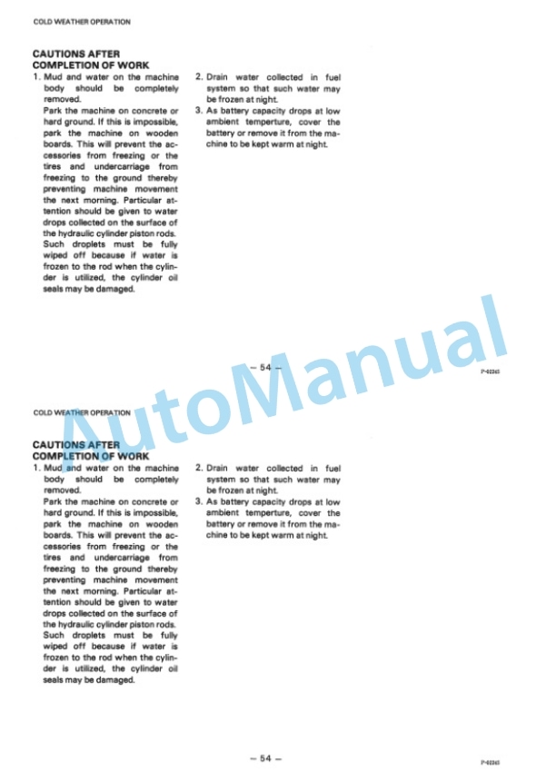 Komatsu PW30-1 Hydraulic Excavator Operation and Maintenance Manual SEAM021F0100 4 Komatsu PW30-1 Hydraulic Excavator Operation and Maintenance Manual SEAM021F0100-4