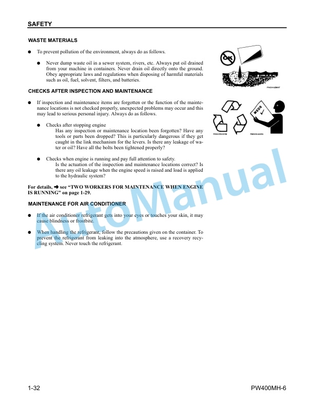 Alternative view of Komatsu PW400MH-6 Wheeled Excavator Operation and Maintenance Manual CEAM008301