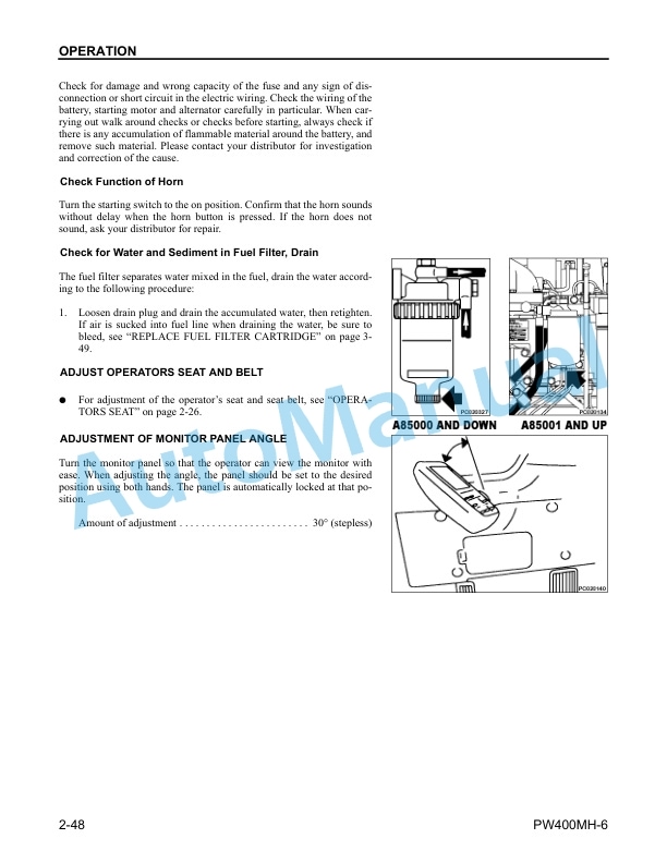 Komatsu PW400MH-6 Wheeled Excavator Operation and Maintenance Manual CEAM008301 3 Komatsu PW400MH-6 Wheeled Excavator Operation and Maintenance Manual CEAM008301 - Image 3