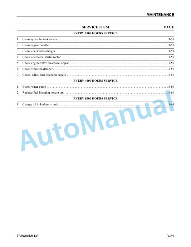 Komatsu PW400MH-6 Wheeled Excavator Operation and Maintenance Manual CEAM008301 4 Komatsu PW400MH-6 Wheeled Excavator Operation and Maintenance Manual CEAM008301 - Image 4