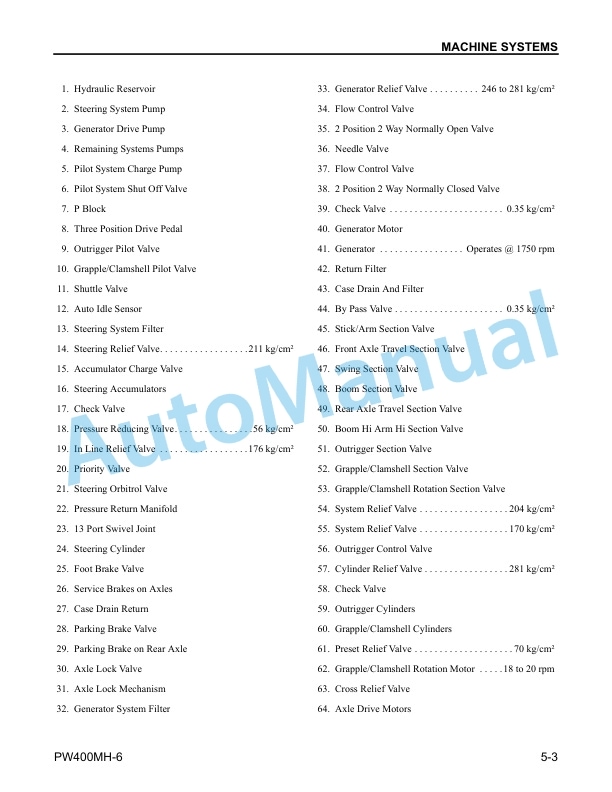 Komatsu PW400MH-6 Wheeled Excavator Operation and Maintenance Manual CEAM008301 5 Komatsu PW400MH-6 Wheeled Excavator Operation and Maintenance Manual CEAM008301 - Image 5