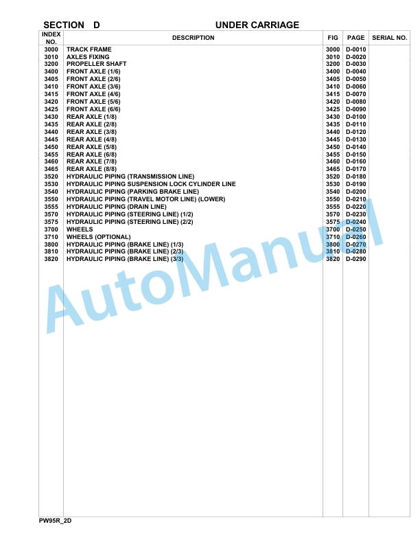 Komatsu PW95R-2 Hydraulic Excavator Parts Manual 21D0220079-up 2 Komatsu PW95R-2 Hydraulic Excavator Parts Manual 21D0220079-up-2