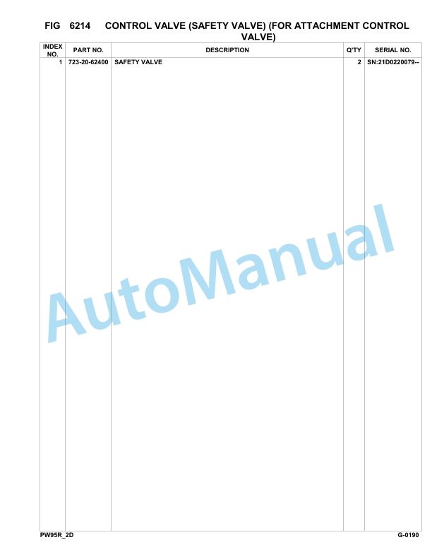 Komatsu PW95R-2 Hydraulic Excavator Parts Manual 21D0220079-up 4 Komatsu PW95R-2 Hydraulic Excavator Parts Manual 21D0220079-up-4
