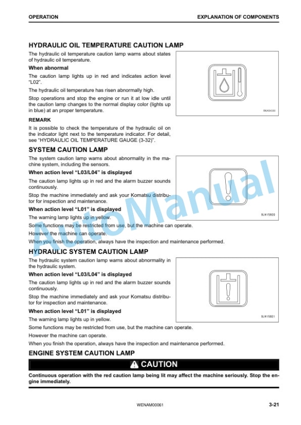 Alternative view of Komatsu PW98MR-10 Wheeled Excavator Operation and Maintenance Manual WENAM00061