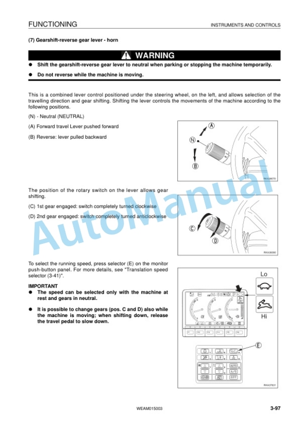 Komatsu PW98MR-8 Hydraulic Excavator Operation and Maintenance Manual WEAM015003 3 Komatsu PW98MR-8 Hydraulic Excavator Operation and Maintenance Manual WEAM015003 - Image 3