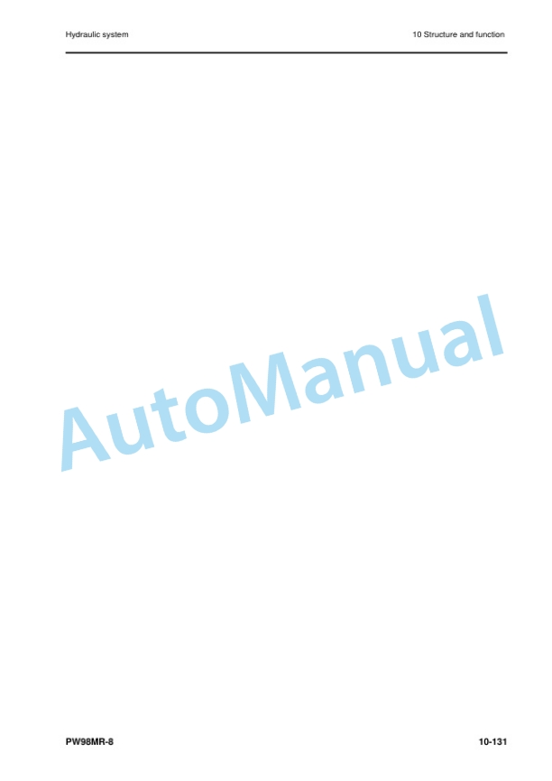 Alternative view of Komatsu PW98MR-8 Hydraulic Excavator Shop Manual WEBM008901