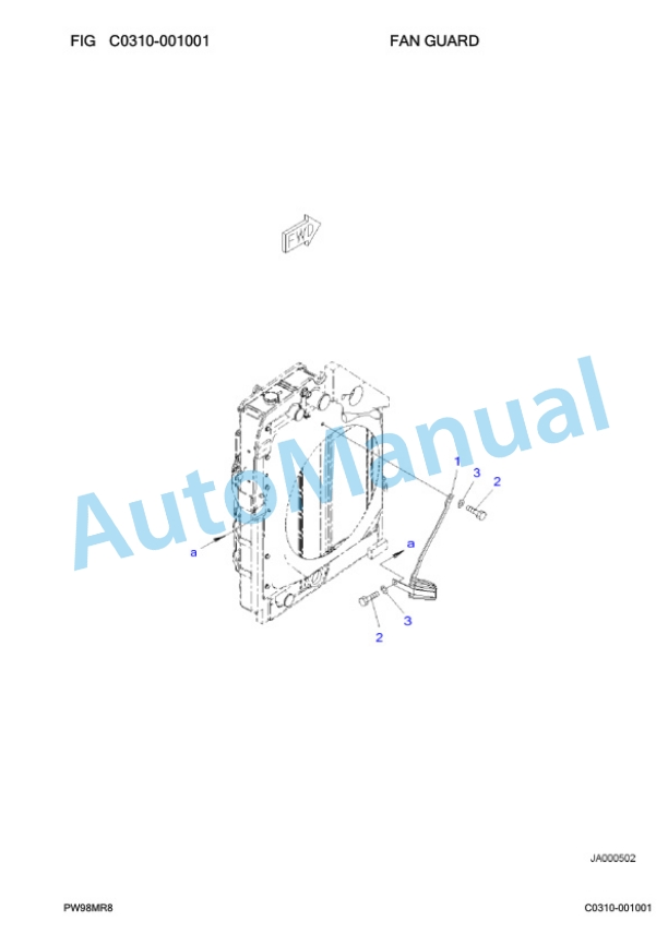 Komatsu PW98MR-8 Wheeled Excavator Parts Manual F80003 2 Komatsu PW98MR-8 Wheeled Excavator Parts Manual F80003-2
