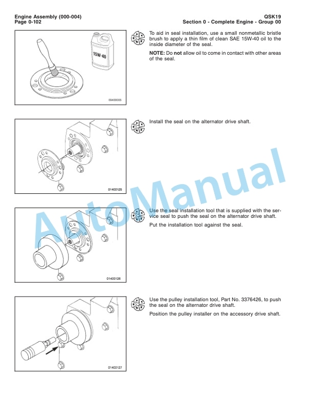 Alternative view of Komatsu QSK19 Series Engine Shop Manual 3666232