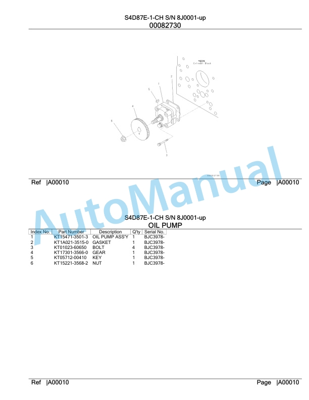 Komatsu S4D87E-1-CH Engine Parts Manual 2 Komatsu S4D87E-1-CH Engine Parts Manual-2