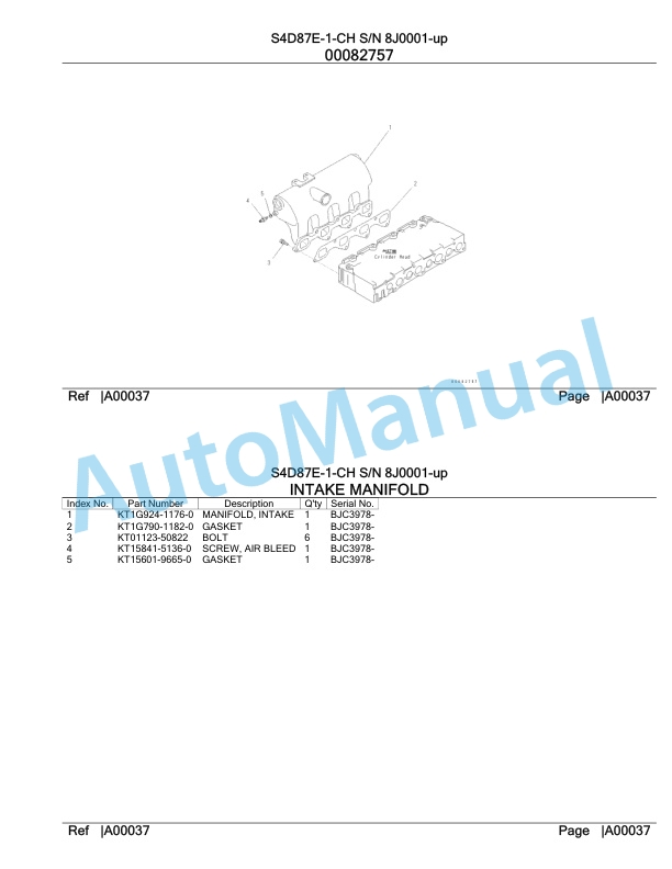 Komatsu S4D87E-1-CH Engine Parts Manual 5 Komatsu S4D87E-1-CH Engine Parts Manual-5