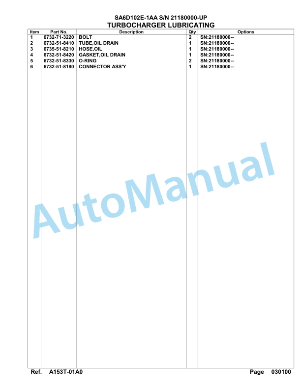 Komatsu SA6D102E-1AA Engine Parts Manual 2 Komatsu SA6D102E-1AA Engine Parts Manual-2
