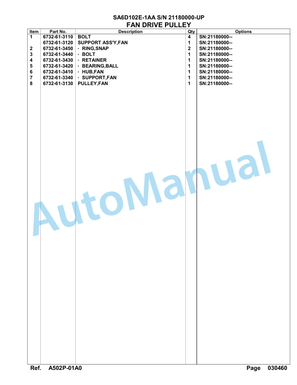 Komatsu SA6D102E-1AA Engine Parts Manual 5 Komatsu SA6D102E-1AA Engine Parts Manual-5
