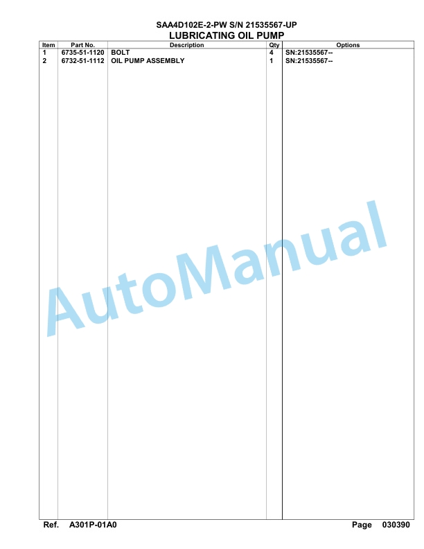 Komatsu SAA4D102E-2-PW Engine Parts Manual 4 Komatsu SAA4D102E-2-PW Engine Parts Manual-4