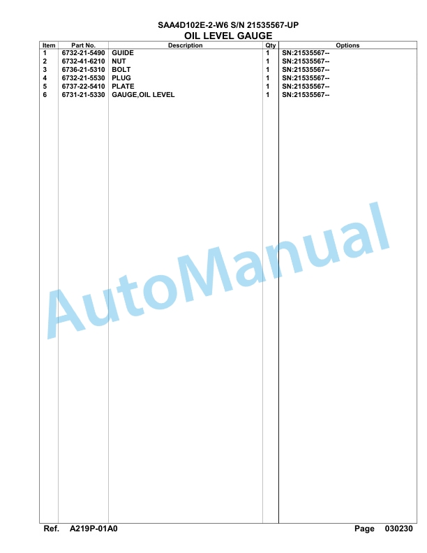 Komatsu SAA4D102E-2-W6 Engine Parts Manual 3 Komatsu SAA4D102E-2-W6 Engine Parts Manual-3